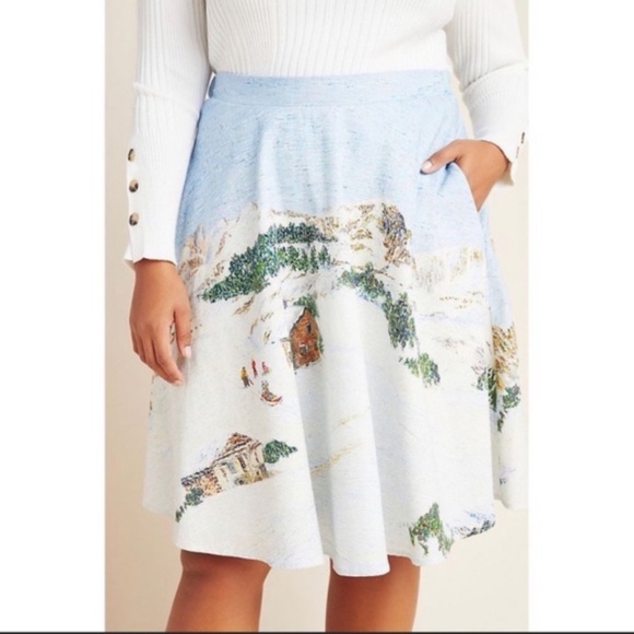 NWT Anthropologie Corey Lynn Calter Winter Wonderland Midi Skirt Size 1X - Picture 2 of 7